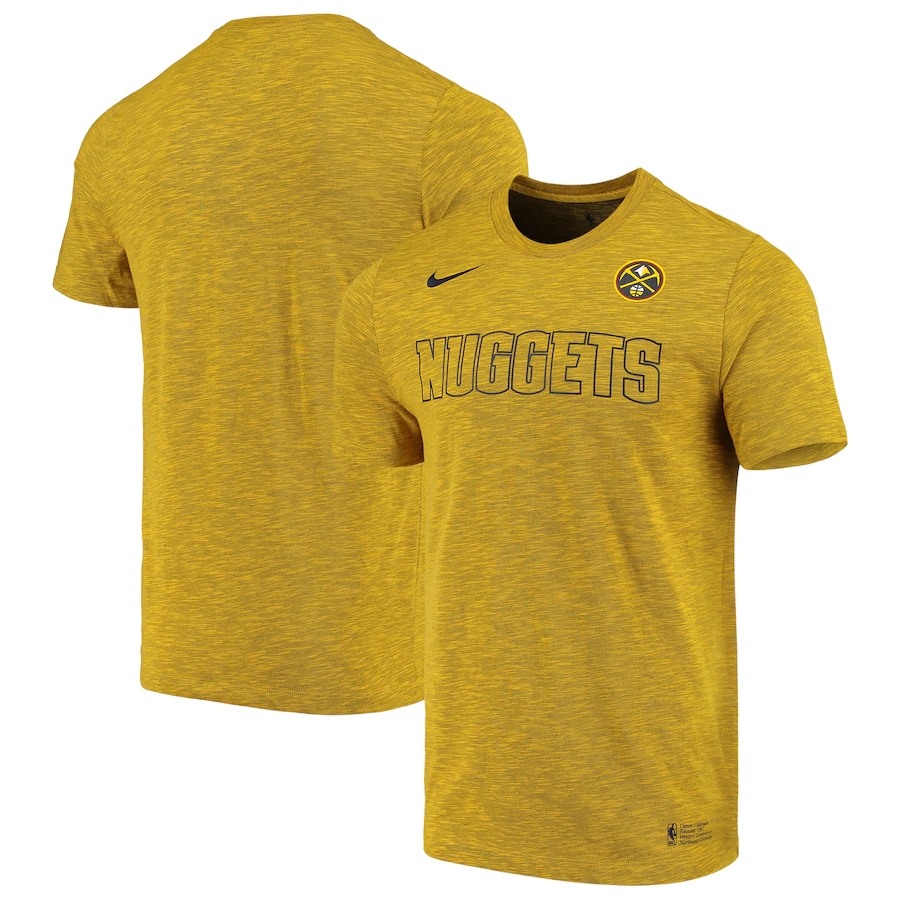 2020 NBA Men Nike Denver Nuggets Heathered Gold Essential Facility Performance TShirt